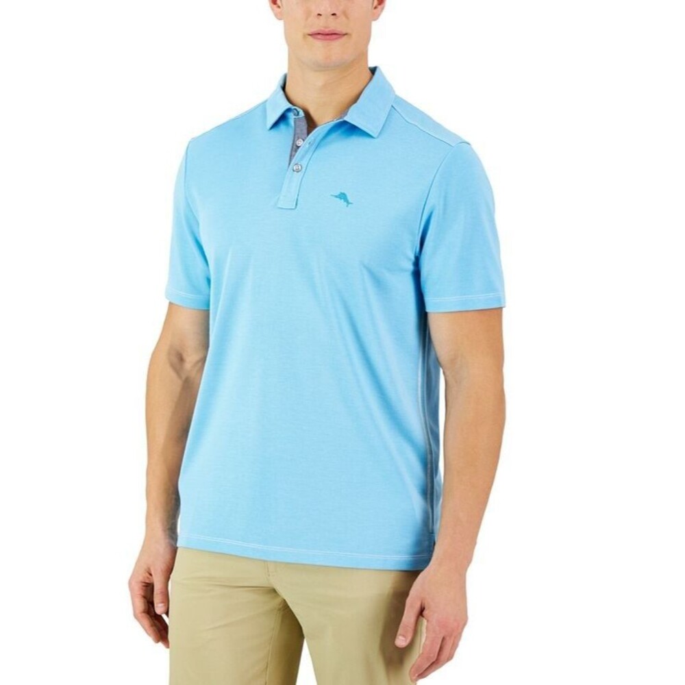 Tommy Bahama Men's Kohala Peak Soft Fabric Short-Sleeve Polo Shirt Light Blue L